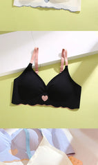 3Pcs Adjustable Beauty Back Bra Intimates Gather No Steel Ring Sports Anti-Sagging Bra French Color Contrast Seamless Underwear