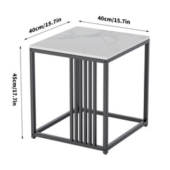 Minimalism Marble Stone Side Table White Top Black Frame End Side Coffee Tables Modern Furniture