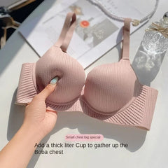 2024 New Push Up Bra for Small Chest Ultra Thick 6CM Padded No Steel Ring Comfortable & Sexy Lift Lingerie for Flat Chest Women
