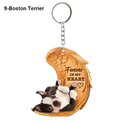 1 Piece 23 Style Dog Forever In My Heart Angel Pendant Bag Key Chains Car Keychain Keyring Pet Jewelry Gift For Women Girls