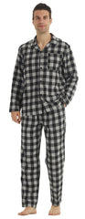 Mens Flannel Pajama Sets Cotton Plaid Pajamas for Men Pjs Set Soft Lounge Sleepwear Pj Pants with Pockets Flannel Shirts