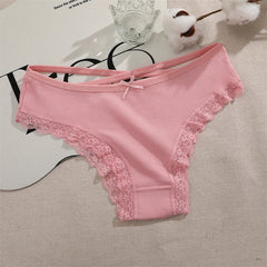 4PCS Women's Cotton Briefs Sexy Female Underpants Elasticity Comfortable Underwear Panties Lingerie S-XL Solid Color Intimate