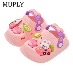 Summer Children Garden Clogs Shoes Boys&Girls Beach Sandal Kids Lightweight Breathable Cute Cartoon Slip Baby Slippers