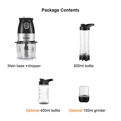 BPA FREE 500W Portable Personal Blender Mixer Food Processor With Chopper Bowl 600ml Juicer Bottle Meat Grinder Baby Food Maker
