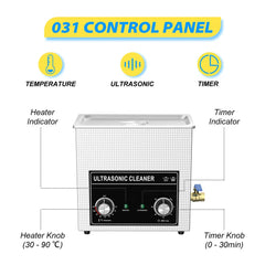 6.5L Vinyl Record Ultrasonic Cleaner with Bracket(Set) for Wash LP 12 Inch Records Label Saver Aluminum CNC Made 220V EU Plug