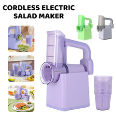 Electric Cheese Grater Portable Salad Maker With 3 Different Shapes of Blades 40W Electric Rotary Slicer Shredder ABS304