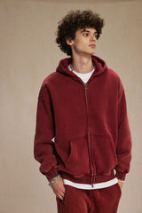 Batik fleece zippered hoodie