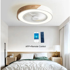 52CM Ceiling Fan Light Lamp 220V APP +Remote Control Fans Bedroom Dining Room Wood Ceiling Fan With Lights DC Green Ceiling Fan