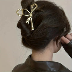 1 Multi-color Irregular Bow Large Grab Clip WOMEN'S Back Hair Clip Simple Design Advanced Sense Shark Clip Suitable for Daily US