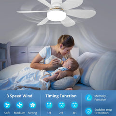 IRALAN Modern ceiling led light fan 52CM 42CM silent with remote control ceiling fan lamp for room office study kitchen