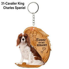 1 Piece 23 Style Dog Forever In My Heart Angel Pendant Bag Key Chains Car Keychain Keyring Pet Jewelry Gift For Women Girls