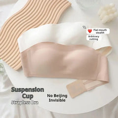 Women's bra strapless underwear thin non slip non marking invisible collection breast supplement jelly bra