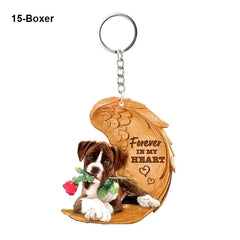 1 Piece 23 Style Dog Forever In My Heart Angel Pendant Bag Key Chains Car Keychain Keyring Pet Jewelry Gift For Women Girls