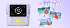 Gofunly Children's Instant Print Camera Thermal Printing Digital Camera 2.4" 1080P Camera Toy For 6-12 Years