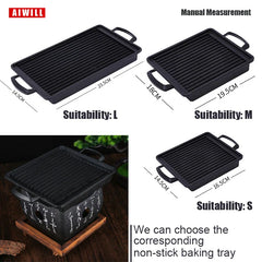 AIWILL Portable BBQ Grill Korean Food Carbon Furnace Barbecue Stove Charcoal Cooking Oven Household Outdoor Reusable Grill Box