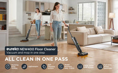 EUREKA NEW400 Cordless Wet Dry Cordless Vacuum Cleaner, Lightweight, Smart Cordless Vacuum Cleaner and Mop, Self-Cleaning