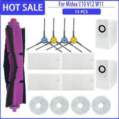 Main Side Brush HEPA Filter Mops Colth Dust Bag For Midea V10 V12 W11Robotic Vacuum Cleaner Accessories