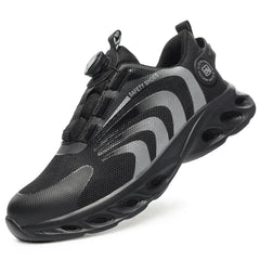 Rotary Buckle Work Sneakers Protective Shoes Lightweight Safety Shoes Puncture-Proof Anti-smash Steel Toe Shoes Work Boots Men