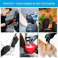 Disposable Gloves Nitrile Gloves Kitchen Black Home Cooking knit reel Tools Tattoo Washing Car Household Cleaning Work Gloves