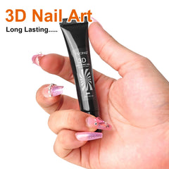 3pcs 3D Nail Art Gel - DIY Designs,Waterproof Sculpting gel,Waterproof Nail Art Design Gel for Intricate Carvings & Shapes 10ml