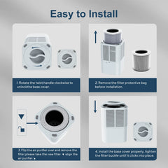 Air Purifier Portable Desktop Air Freshener For Home Allergies and Pets Hair, Smokers in Bedroom HEPA Filter Air Cleaner