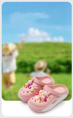 Casual Cute Non Slip Clogs For Girls, Breathable Lightweight Garden Clog Shoes For Indoor Outdoor Shower Beach Pool
