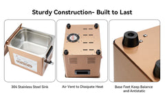 10L Ultrasonic Cleaner 40kHz Ultrasonic Bath Heated Ultrasonic Cleaning Machine for Carburetor,Jewellery,Tools,Auto Parts etc