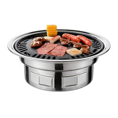 13Inch Korean BBQ Grill Multifunctional Charcoal Barbecue Grill Round Camping Grill Stove Tabletop Smoker Grill Grilled Net&Tray