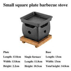 Aluminum alloy tea cooker Small oven Korean style cast iron barbecue dish portable grill korean bbq Japanese charcoal grill