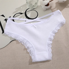 4PCS Women's Cotton Briefs Sexy Female Underpants Elasticity Comfortable Underwear Panties Lingerie S-XL Solid Color Intimate