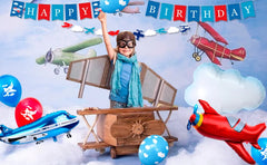 Airplane Birthday Party Decorations,167pcs decorations&Airplane Party Tableware set-Airplane Plates Napkins Cups TableCloth etc