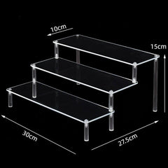 Acrylic Riser Display Stand Perfume Organizer Shelves for Amiibo Funko Figures Toys Cupcake Desserts Collection Cosmetic Jewelry