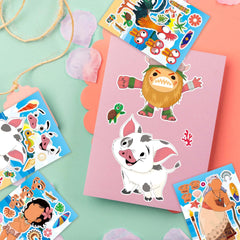 Disney Moana 2 Make a Face Puzzle Stickers Party Favors Gifts DIY Cartoon Sticker Goodie Bag Pinata Fillers Party Decoration