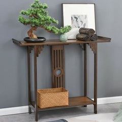 Chinese Style Hall Console Table, Accent Table, Entryway with Drawer, Storage Shelf, Wood Furniture