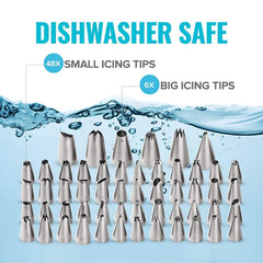 106 in 1 Cake Turntable Set Stainless Steel Decorating Mouth Cake Decorating Baking Tool, 106 PCS/Set Purple, 106 PCS/Set Blue