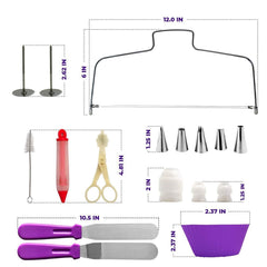 106 in 1 Cake Turntable Set Stainless Steel Decorating Mouth Cake Decorating Baking Tool, 106 PCS/Set Purple, 106 PCS/Set Blue