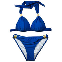 2 In 1 Sexy Solid Color Swimsuit Set Ladies Beach Bikini Swimwear