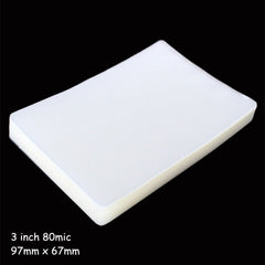 100pcs / Pack 3 Inch 80mic Thickness Clear Laminating Film Plastic film