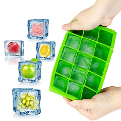 15 Grids DIY Big Ice Cube Mold Square Shape Silicone Ice Tray Fruit Ice Cream Maker
