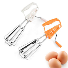 Double Rotation Hand Whisk Egg Beater Stainless Steel Kitchen Blender, Random Color Delivery