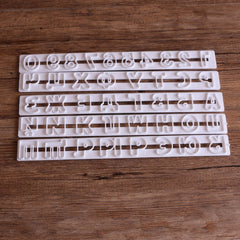 5 PCS Russian Letters Fondant Molds Embosser Sugar Craft Alphabet Moulds Cake Dessert Decor DIY Bakeware Tools, 24x2.6x0.6cm