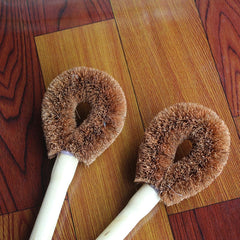 10 PCS Natural Coconut Palm Non-stick Oil Long Handle Pot Brush Cleaning Brush Kitchen Cleaning Tool