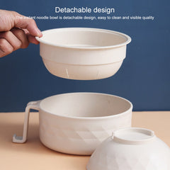 6 in 1 Student Instant Noodle Bowl Bamboo Fiber Canteen Cutlery Set