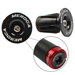 1pair MEROCA Mountain Bike Expansion Lock Bar Plug Road Bike Bicycle Bar Plug End Cover, Red