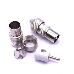 50 PCS Metal Antenna TV Plug Video Radio Frequency Cable Plug RF Male Head