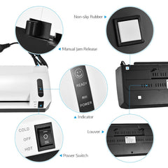 DSB HQ236 Laminator A4 File Laminating Machine Photo Sealing Machine Cold Laminating Thermoplastic Machine with Paper Trimmer Cutter