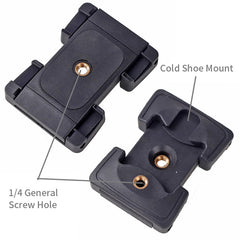 Xiletu Xj-12 Live Broadcast Bracket Fixing Clip Tripod Mount Phone Clamp with 1/4 inch Screw Holes & Cold Shoe Base