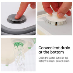 Multifunctional Cutting Board Kitchen Foldable Vegetable Washing Basin, Pink, Blue