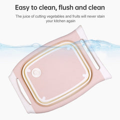 Multifunctional Cutting Board Kitchen Foldable Vegetable Washing Basin, Pink, Blue