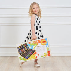 Painting Wooden Box Colorful Pen Set Art School Supplies For Children, 180 in 1